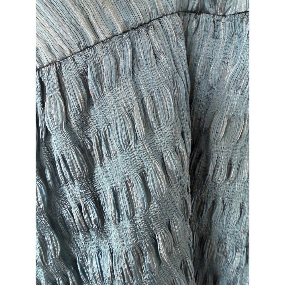 Chaiken Teal Crinkle Textured Midi Skirt USA Size 6 - Picture 11 of 11